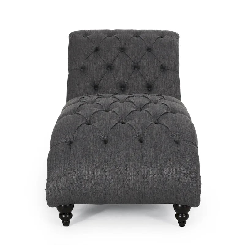 64.25 Button Tufted Chaise Lounge Chair with Birch Legs