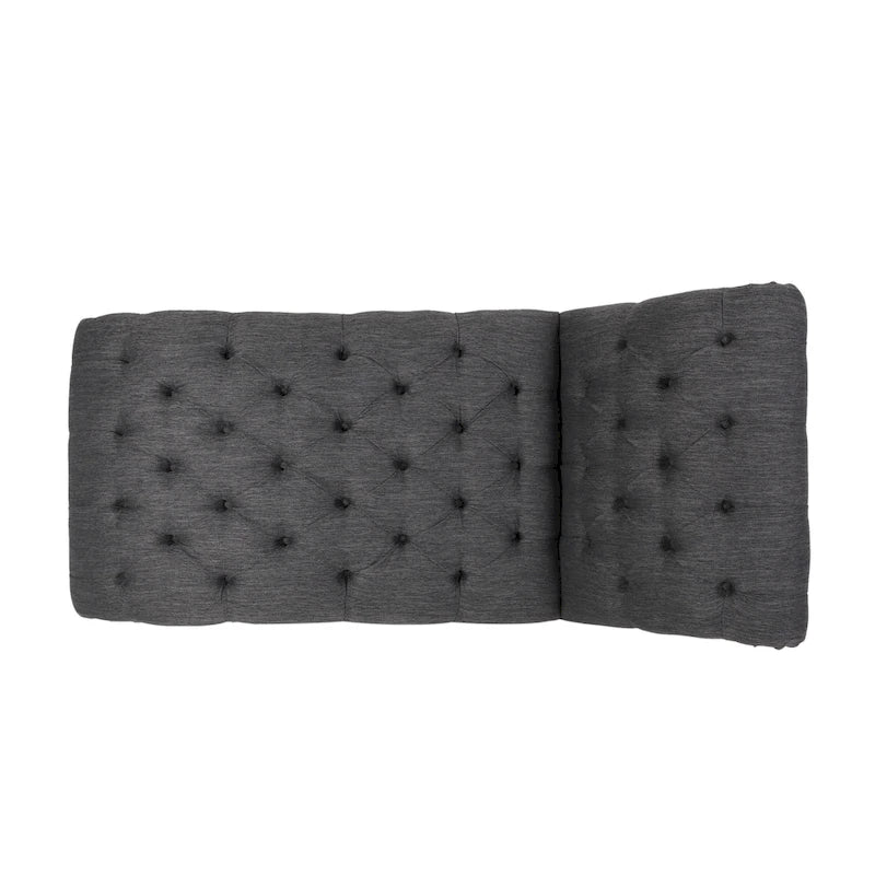 64.25 Button Tufted Chaise Lounge Chair with Birch Legs