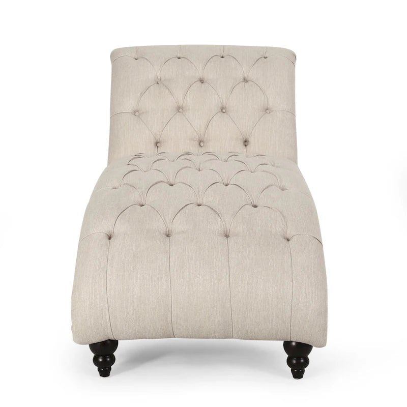 64.25 Button Tufted Chaise Lounge Chair with Birch Legs