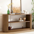 Modern Entryway Console Table with Open Shelf & Elegant Wood Grain Design