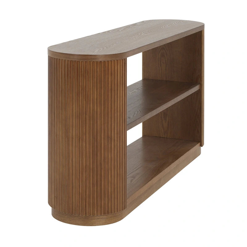 Modern Entryway Console Table with Open Shelf & Elegant Wood Grain Design