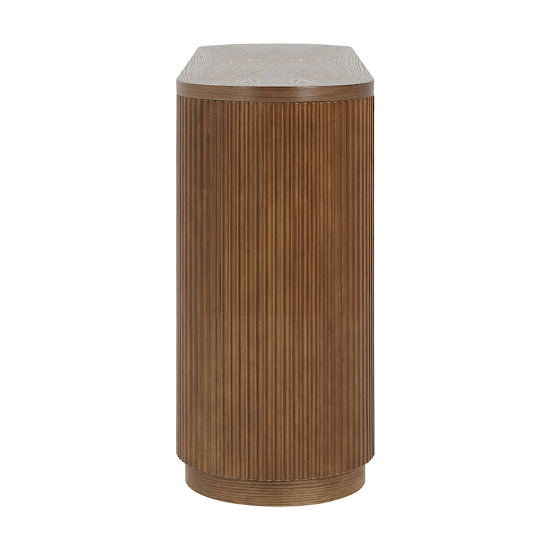 Modern Entryway Console Table with Open Shelf & Elegant Wood Grain Design