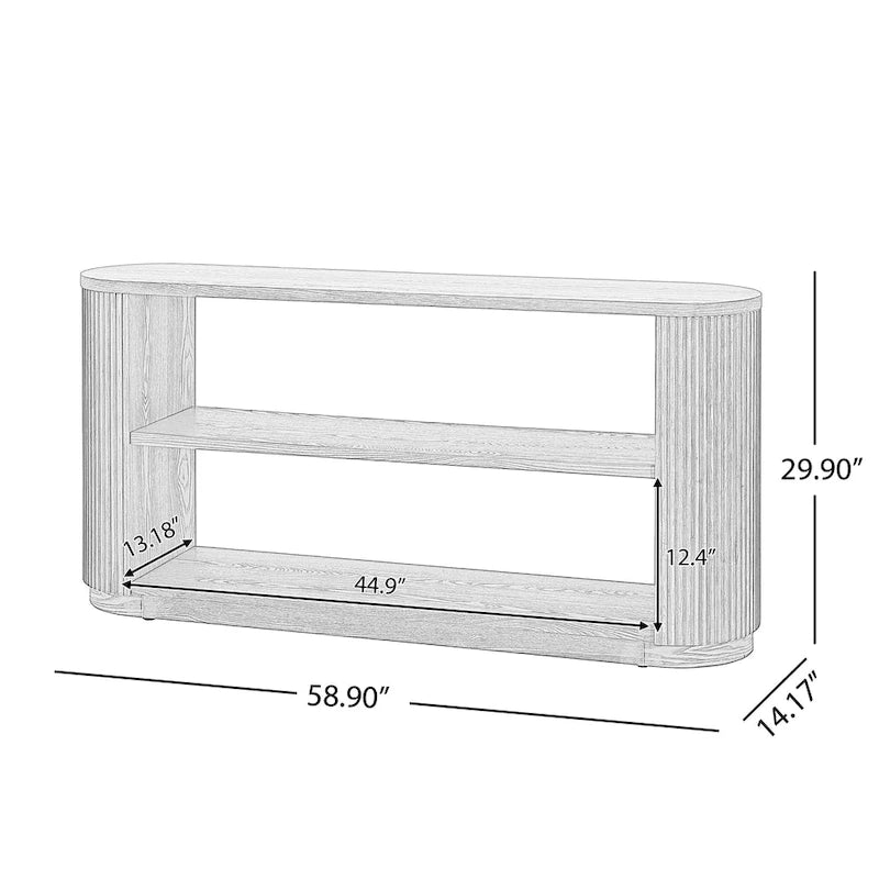Modern Entryway Console Table with Open Shelf & Elegant Wood Grain Design