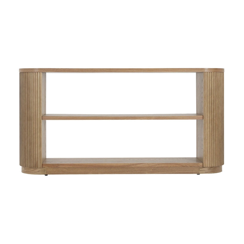 Modern Entryway Console Table with Open Shelf & Elegant Wood Grain Design