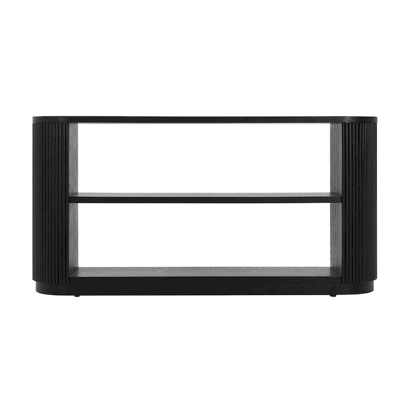 Modern Entryway Console Table with Open Shelf & Elegant Wood Grain Design