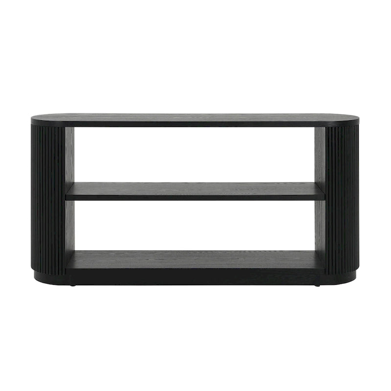 Modern Entryway Console Table with Open Shelf & Elegant Wood Grain Design