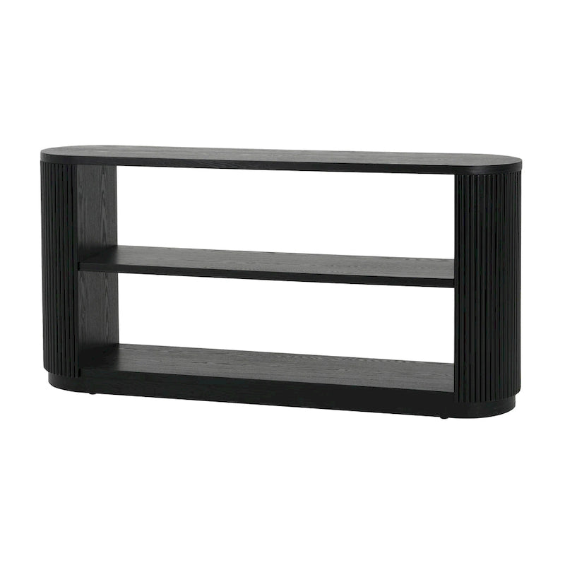 Modern Entryway Console Table with Open Shelf & Elegant Wood Grain Design