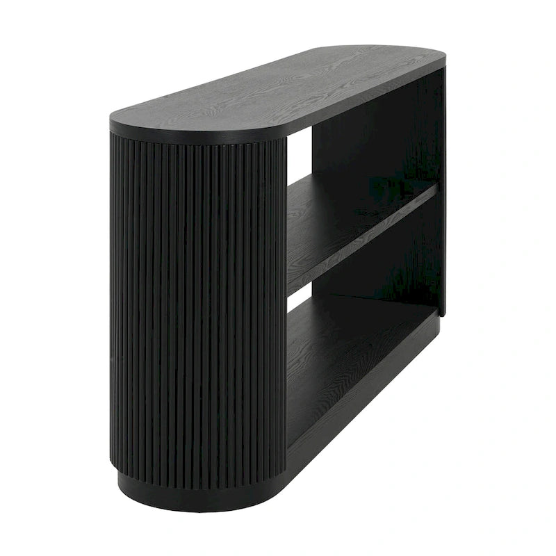 Modern Entryway Console Table with Open Shelf & Elegant Wood Grain Design