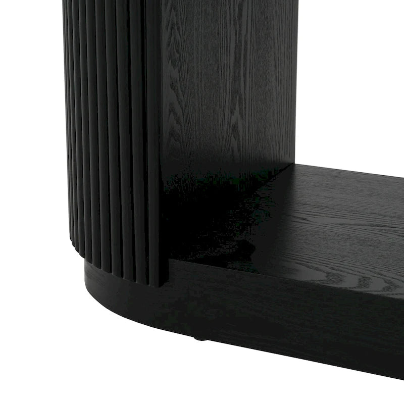 Modern Entryway Console Table with Open Shelf & Elegant Wood Grain Design