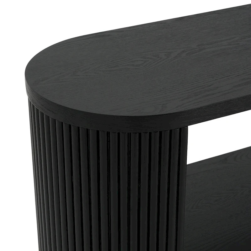 Modern Entryway Console Table with Open Shelf & Elegant Wood Grain Design