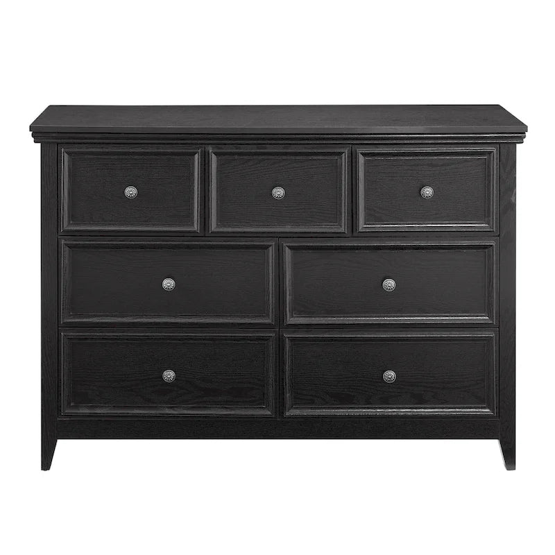 Farmhouse Modern 7-Drawer Horizontal Dresser, Cabinet, Storage Clothes, Storage Drawers Cabinet for Living Room