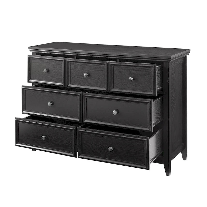 Farmhouse Modern 7-Drawer Horizontal Dresser, Cabinet, Storage Clothes, Storage Drawers Cabinet for Living Room