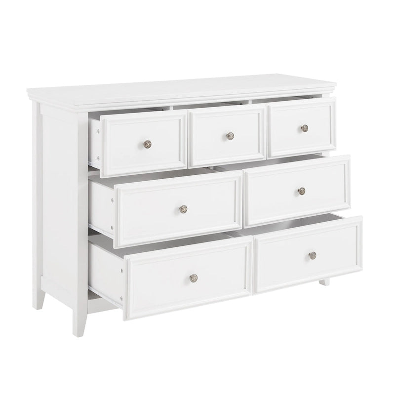 Farmhouse Modern 7-Drawer Horizontal Dresser, Cabinet, Storage Clothes, Storage Drawers Cabinet for Living Room