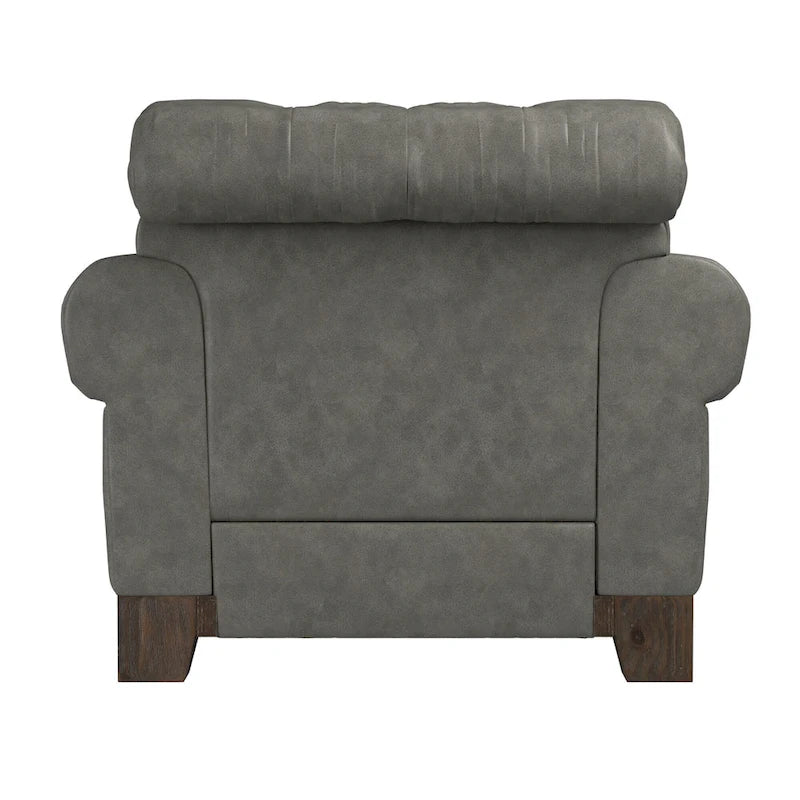 Greenwich Tufted Scroll Arm Nailhead Chesterfield Chair by