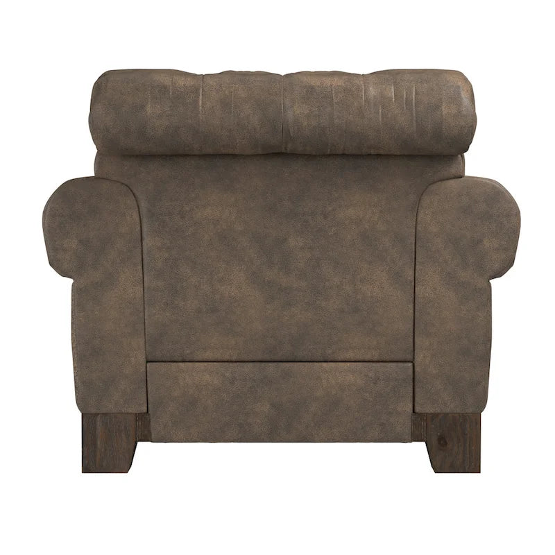 Greenwich Tufted Scroll Arm Nailhead Chesterfield Chair by