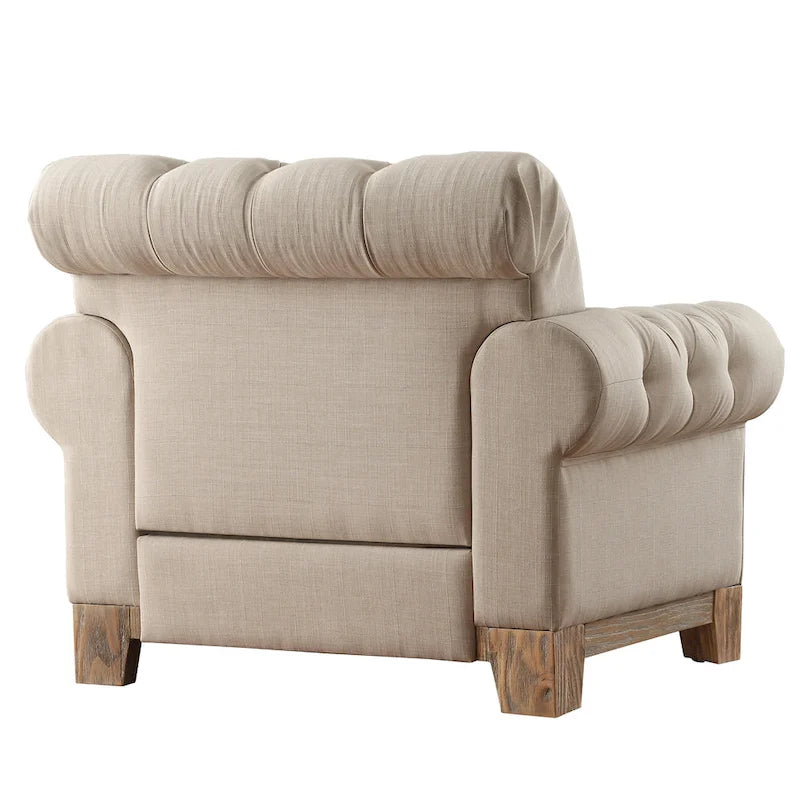 Greenwich Tufted Scroll Arm Nailhead Chesterfield Chair by