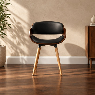 Black Synthetic Leather Leisure Chair - 24 H x 15 W x 21 D