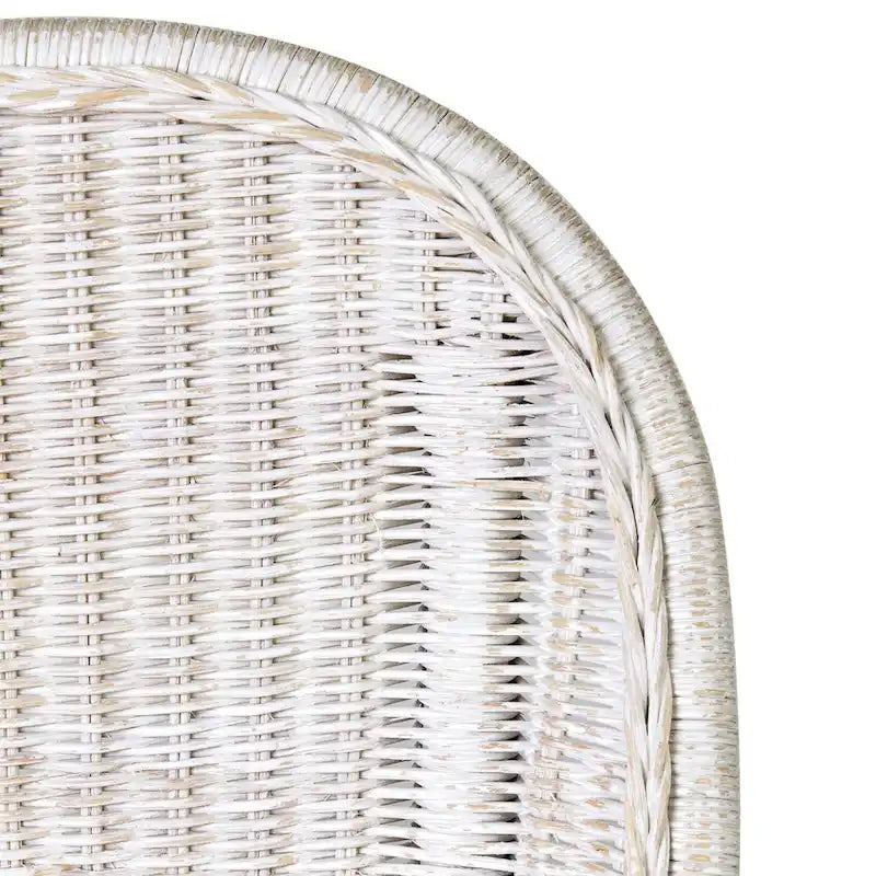 Sedia da pranzo d'accento con cuscino in rattan naturale di