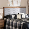 Iden Modern and Contemporary Wood Headboard -Light Grey