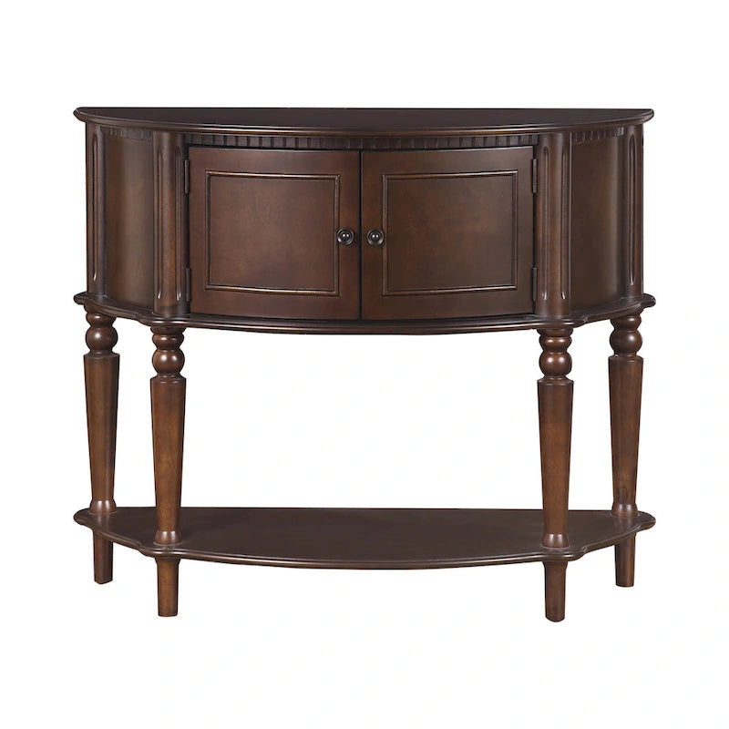 Brown Traditional Wood Console Table