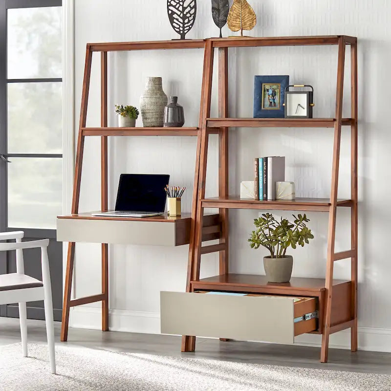 Nordic ladderbureau en boekenkast, 2-delige set