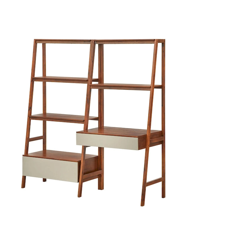 Set da 2 pezzi scrivania e libreria a scala Nordic