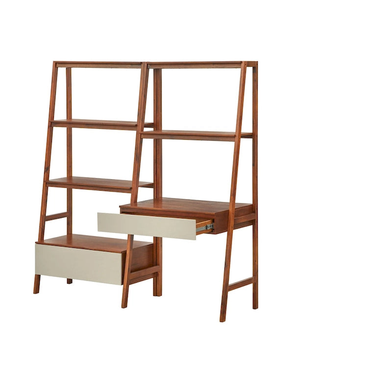 Set da 2 pezzi scrivania e libreria a scala Nordic