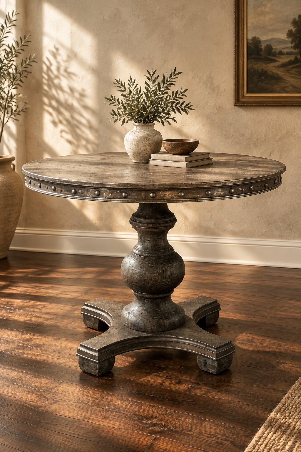 Uttermost Sylvana Light Grey Wood Round Table