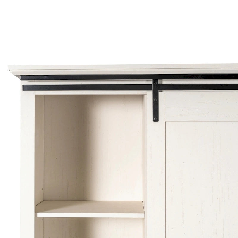 Rustikální úložná skříň s nastavitelnými policemi a posuvnými vraty - 16.75D x 36.25W x 68H
