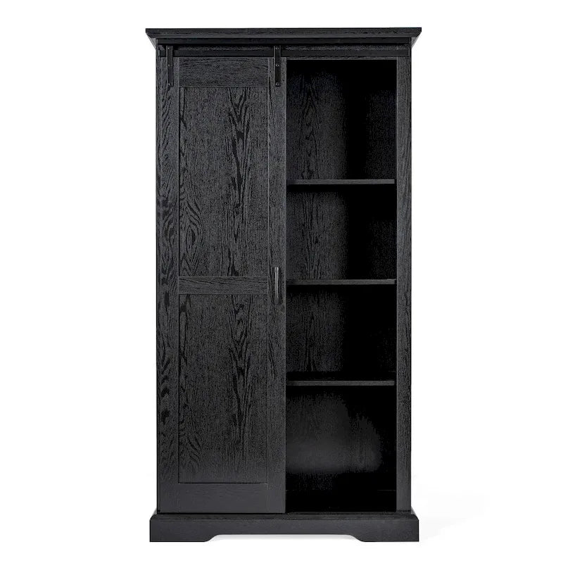 Rustikální úložná skříň s nastavitelnými policemi a posuvnými vraty - 16.75D x 36.25W x 68H
