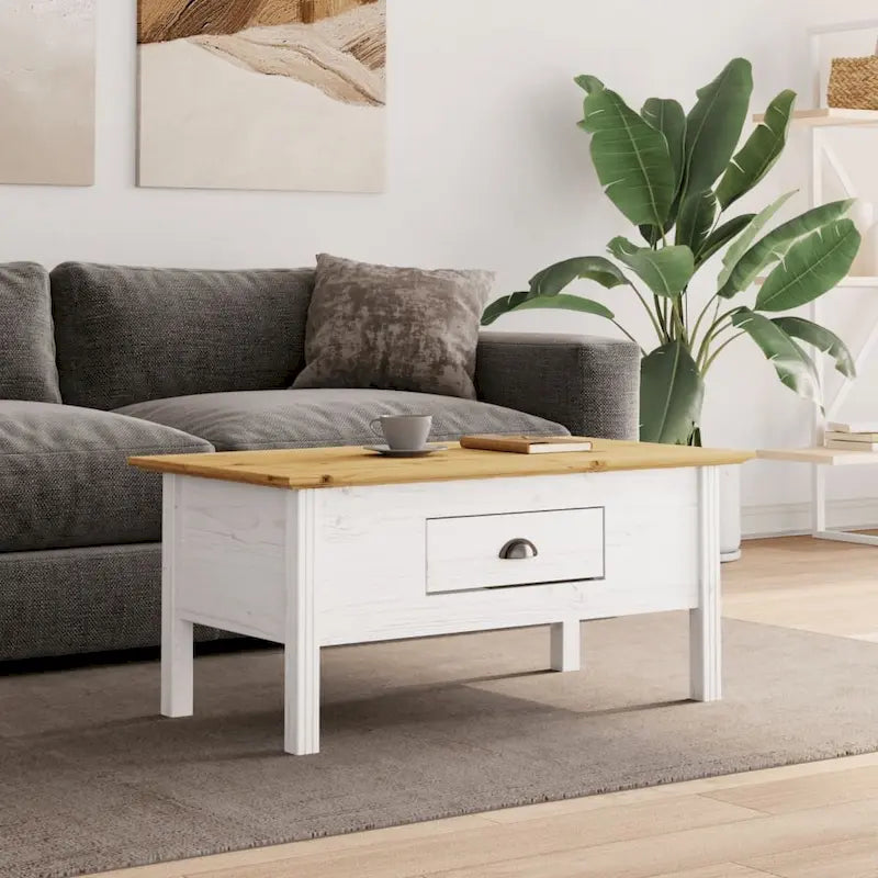 Coffee Table Accent Side Table for Living Room Solid Wood Pine - 39.4x21.7x17.7