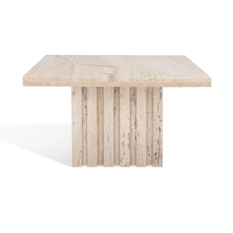 Square Marble Accent Table - 21 In W x 21 In D x 12 In H - 21Wx21Dx12H