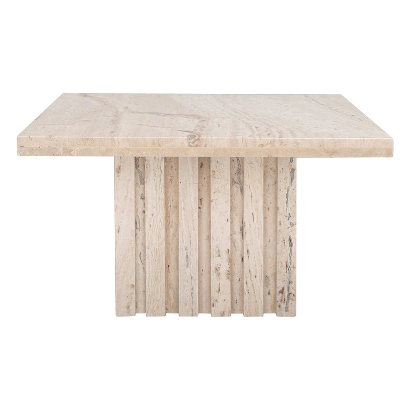 Square Marble Accent Table - 21 In W x 21 In D x 12 In H - 21Wx21Dx12H