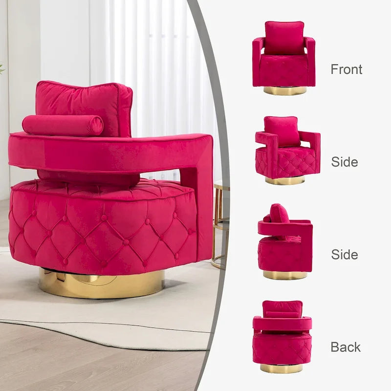 Fabric pull buckle living room rotating leisure chair, reception and negotiation chair