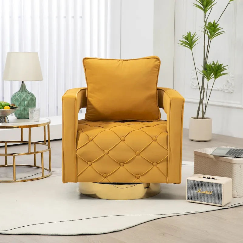 Fabric pull buckle living room rotating leisure chair, reception and negotiation chair