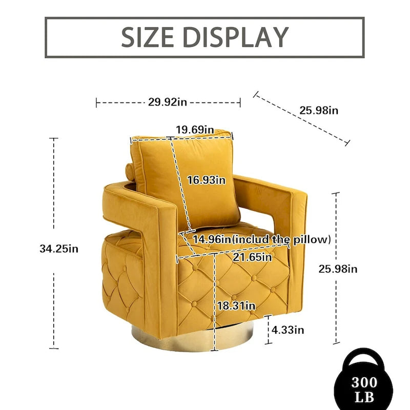 Fabric pull buckle living room rotating leisure chair, reception and negotiation chair