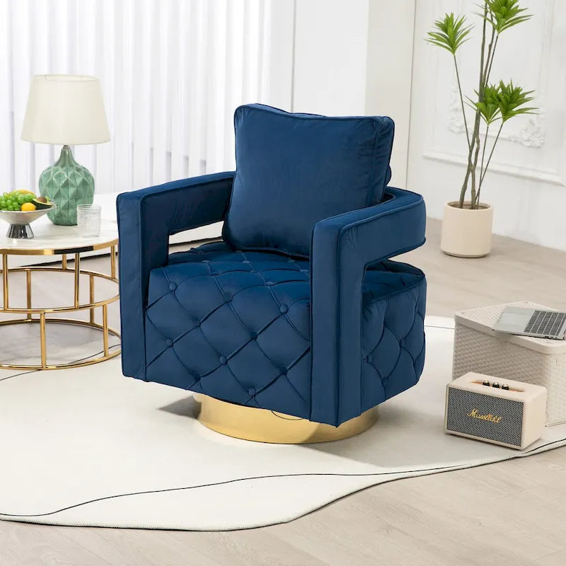 Fabric pull buckle living room rotating leisure chair, reception and negotiation chair