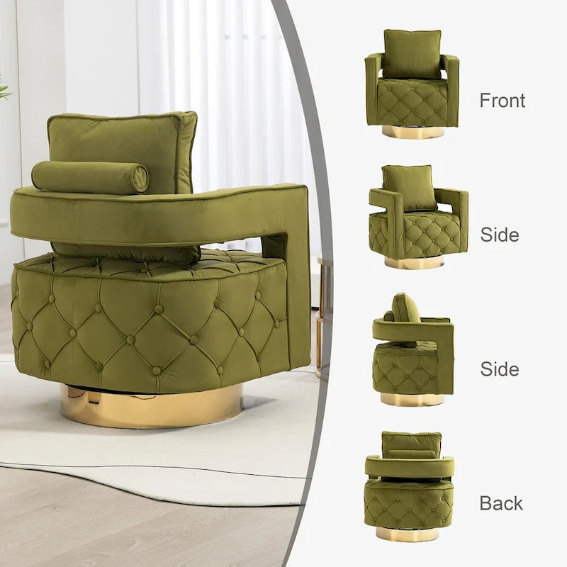 Fabric pull buckle living room rotating leisure chair, reception and negotiation chair