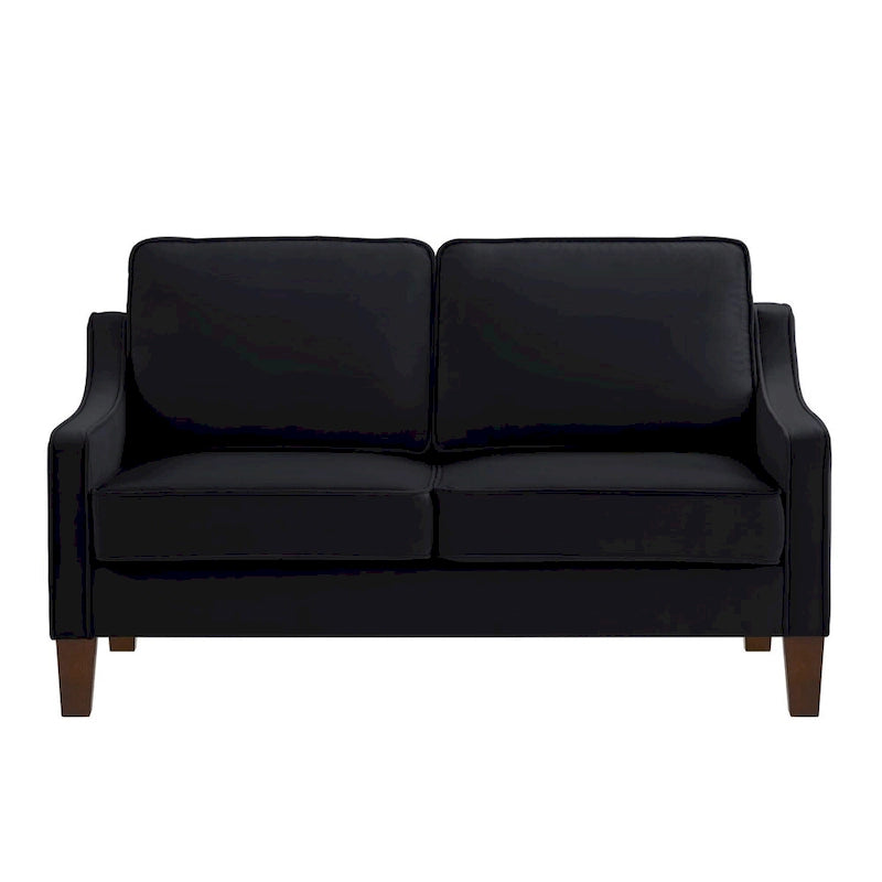 Moderní dvoumístná pohovka do obývacího pokoje, čalouněná sametem, malá pohovka - 51.5 D x 29 Š x 34.25 V, výška sedáku: 18