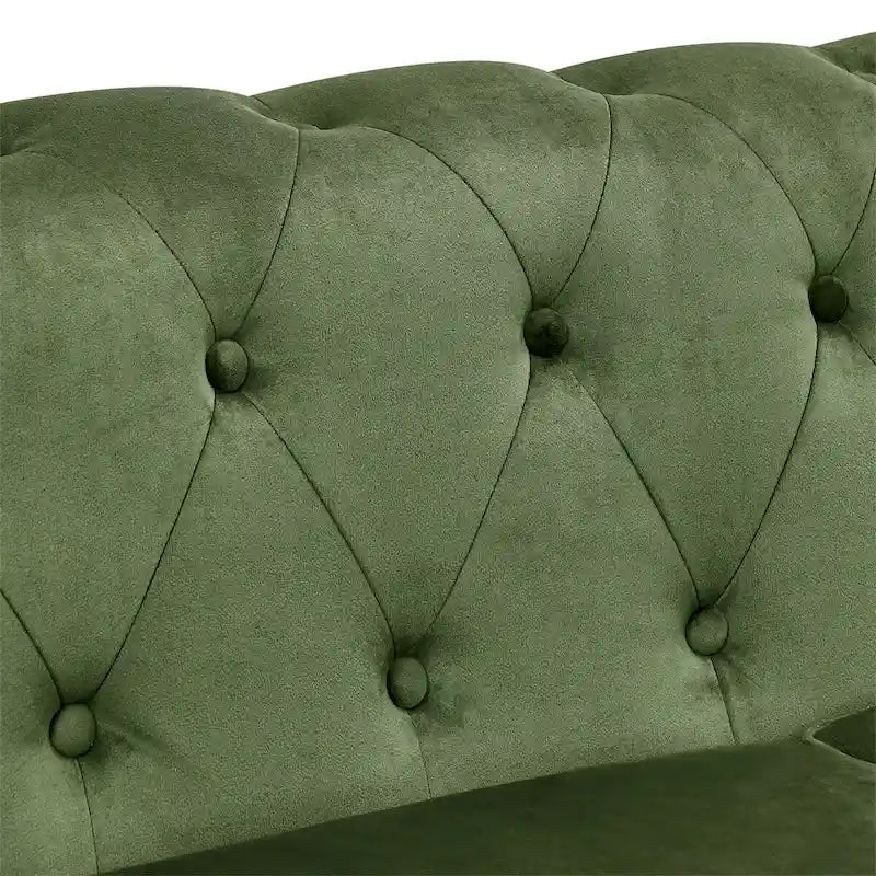 Großes Sofa, Samtsofa, 3-Sitzer-Sofa, Chesterfield-Sofa mit Knopfheftung
