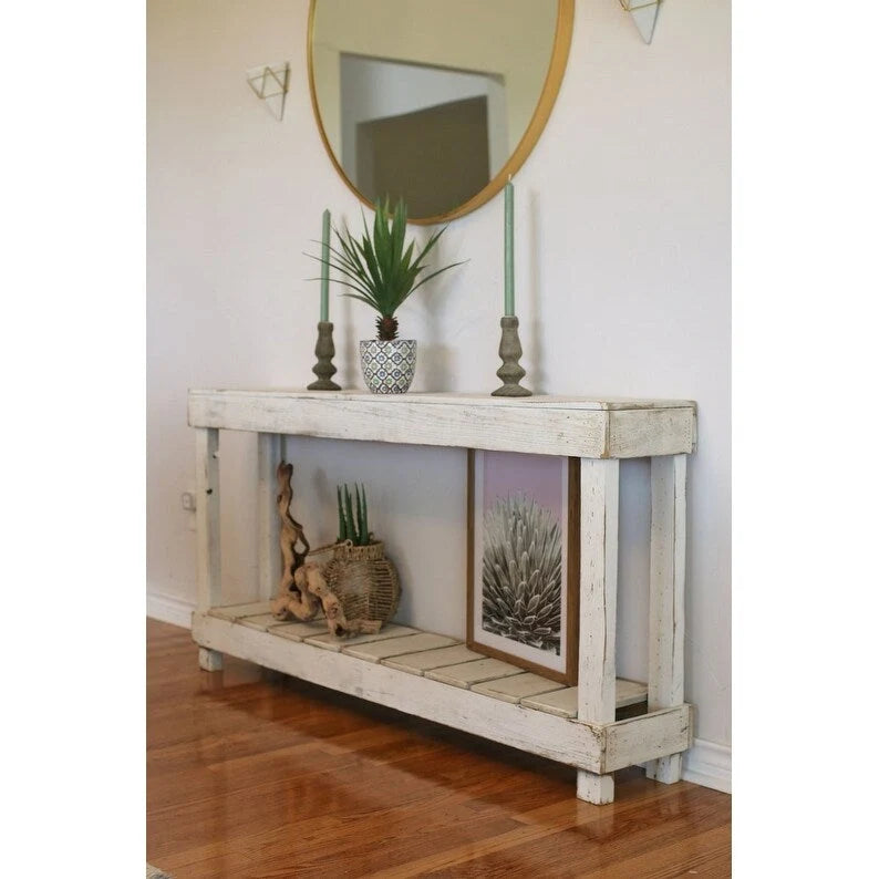 60 Solid White Luxe Console Table