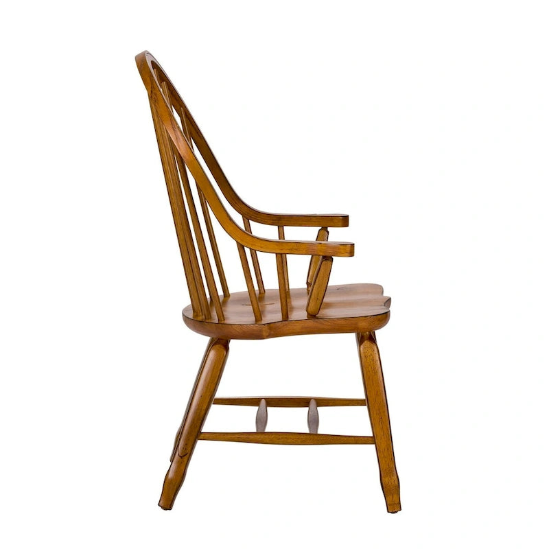 Rustic Oak Bow-back Armchair