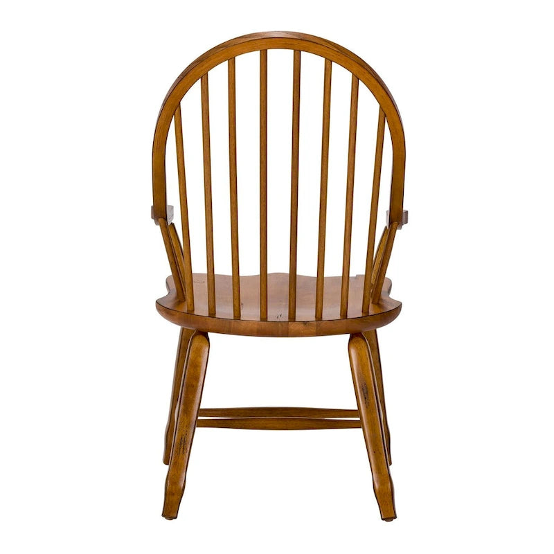 Rustic Oak Bow-back Armchair
