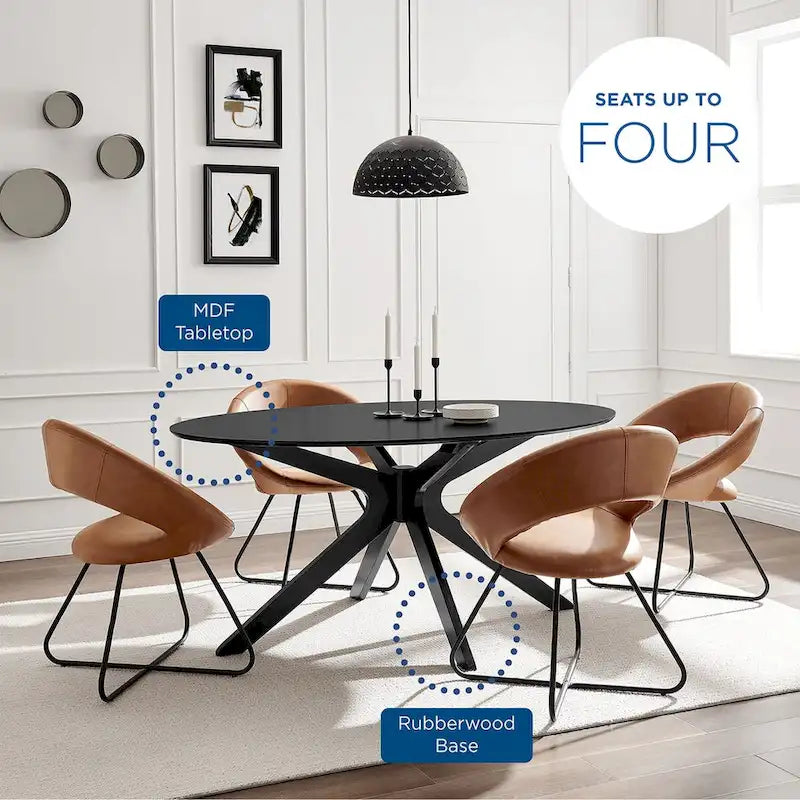 Table à manger ovale de 63 pouces