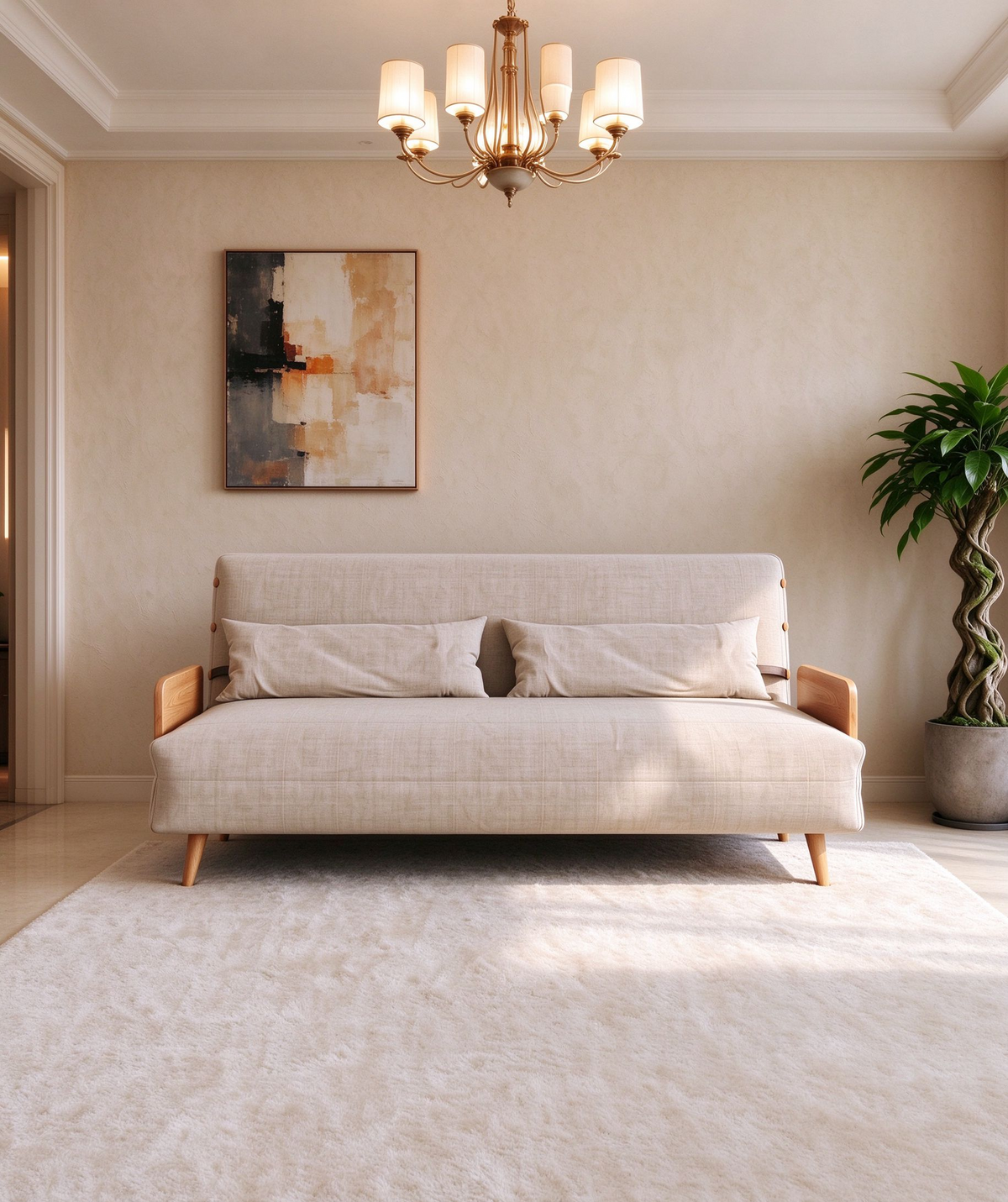 59.1 Modern Upholstered Sofa Bed
